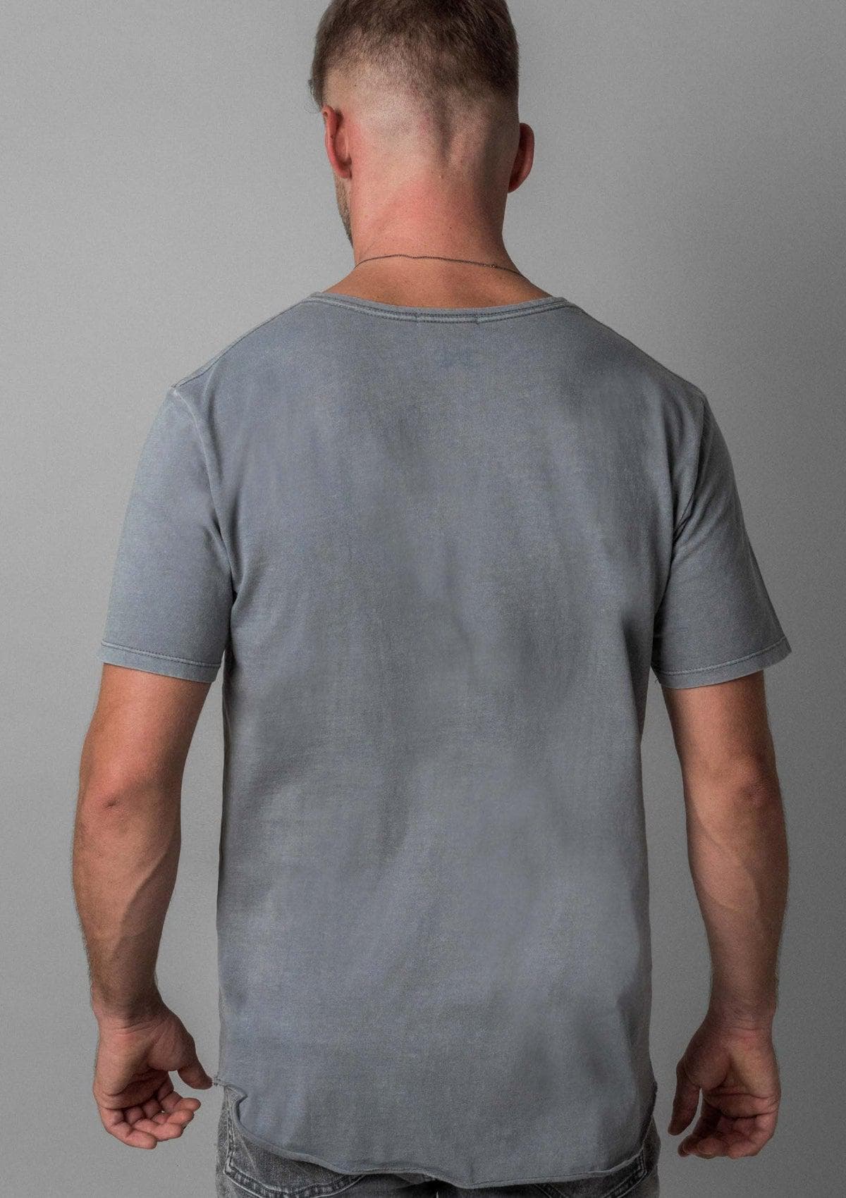 Brand Partner,Acapella, Acapella Grey X Pocket Curved Hem Tee, Grey, Small-38-TagSMedium-40-TagMLarge-43-TagLExtra Large-46-TagXL