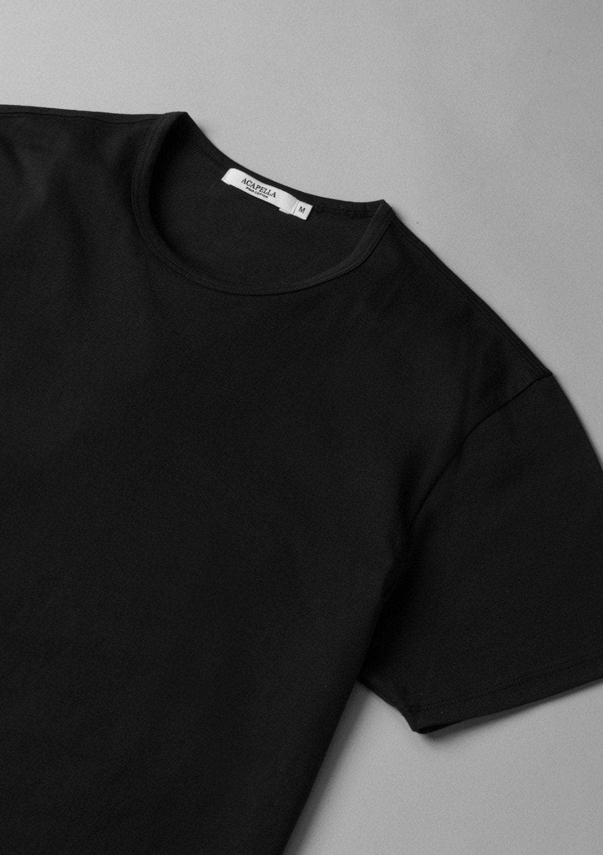 Brand Partner,Acapella, Acapella Black Pima Cotton Tee, Black, Small-38-TagS