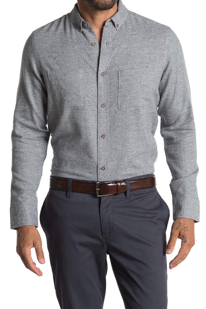 Grailed,Wallin & Bros, Wallin & Bros Grey Flannel Button-up Shirt, Grey, Medium-44-TagM