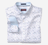 Johnston & Murphy White Airplane Printed Cotton Shirt