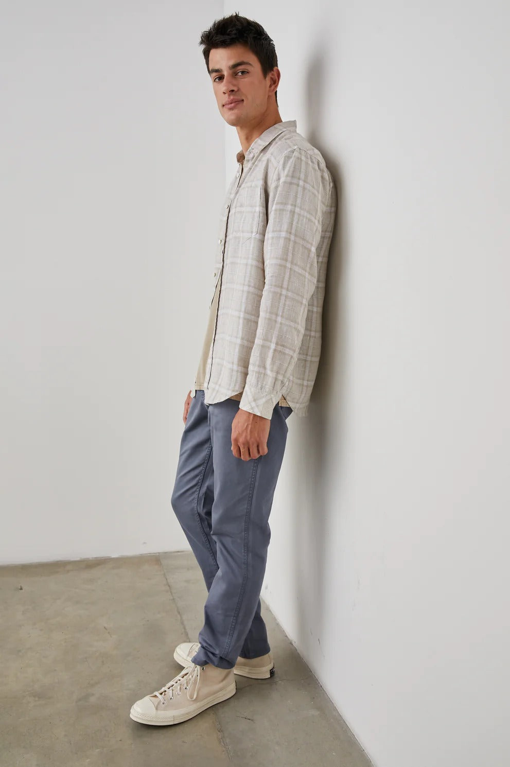 Wholesale,Rails, Rails Sand Plaid Long Sleeve Button Up Shirt, Tan, Large-47-TagL