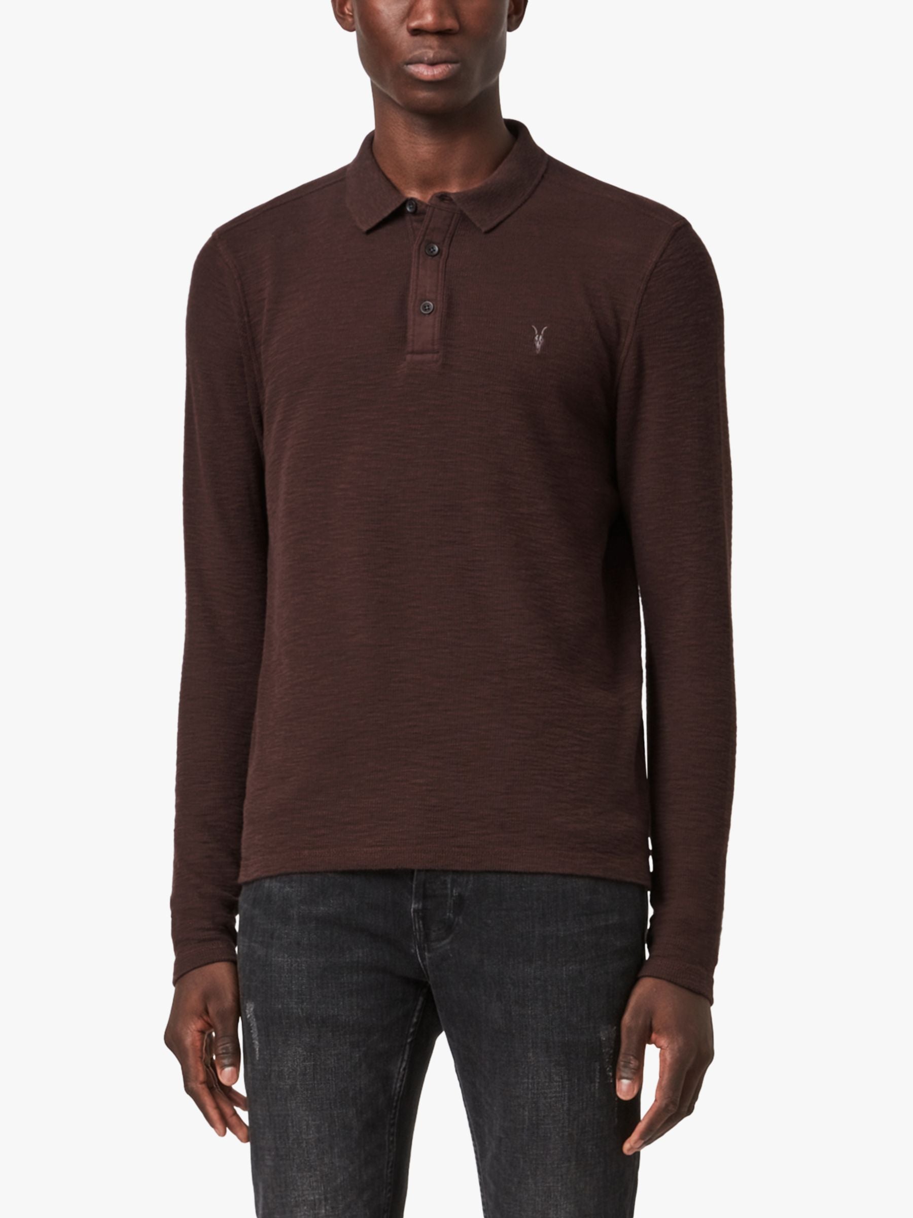 RealReal,AllSaints, AllSaints Red Long Sleeve Polo Shirt, , 