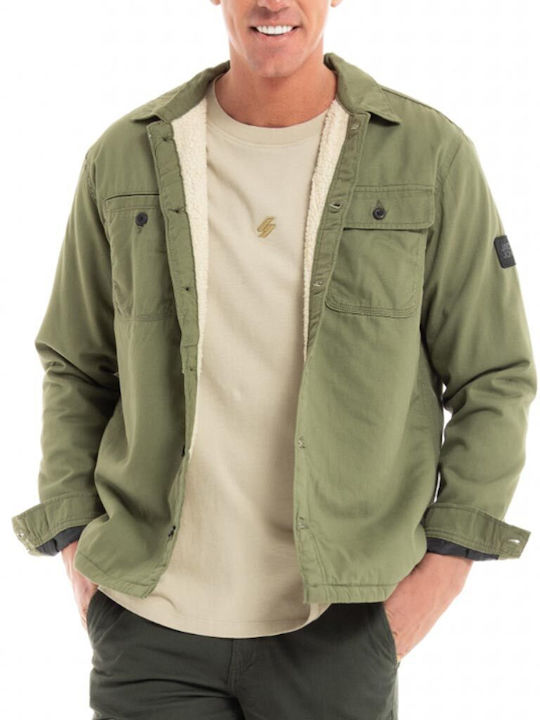 Jack & Jones Olive Sherpa Shacket