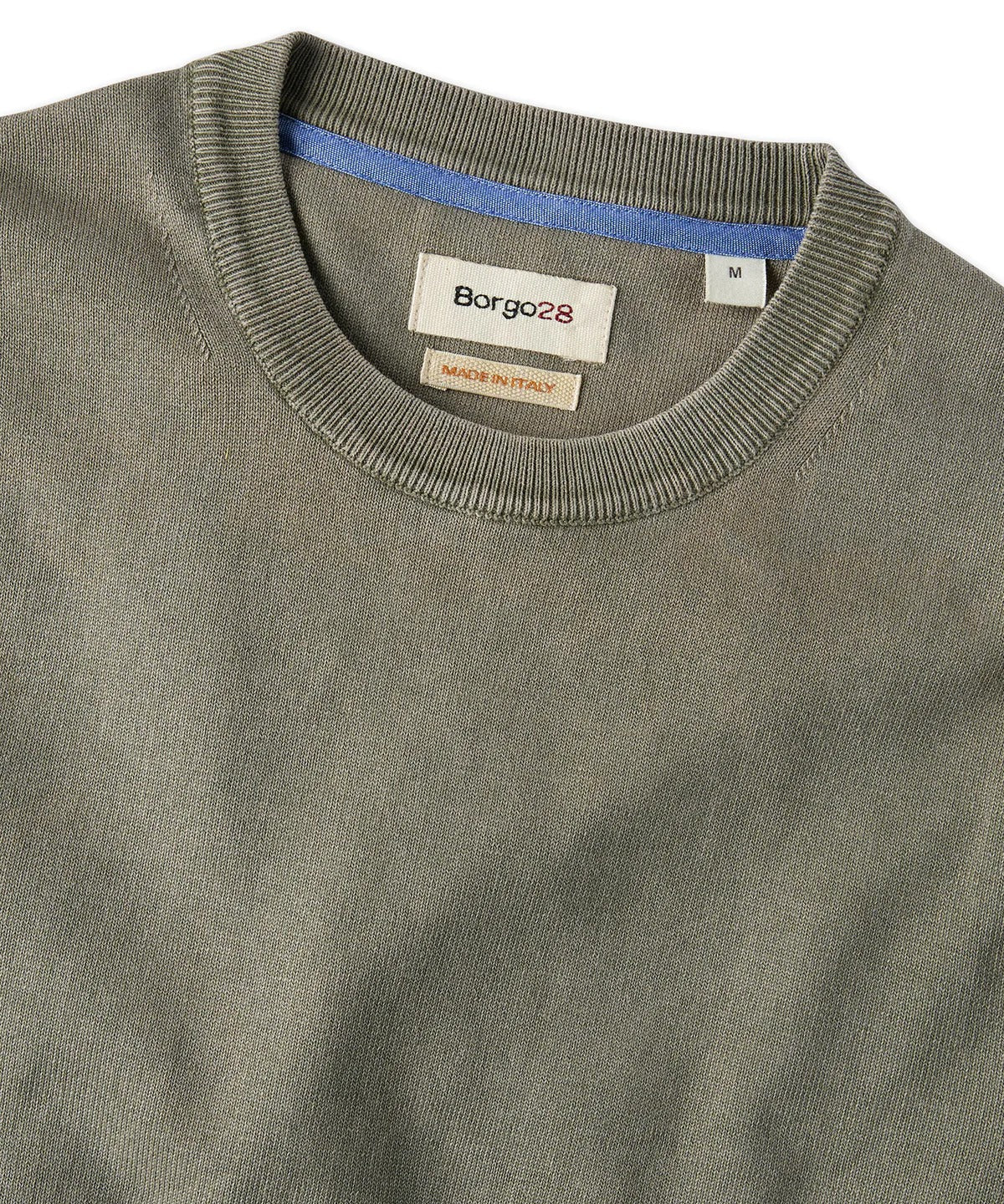 Brand Partner,Borgo28, Borgo28 Dark Olive Cotton Crewneck Sweatshirt, Green, Extra Large-48-TagXL