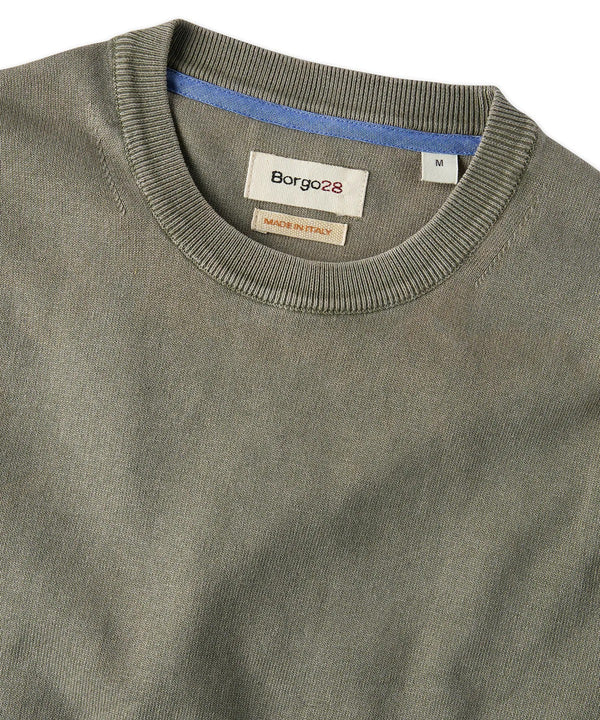 Borgo28 Dark Olive Cotton Crewneck Sweatshirt