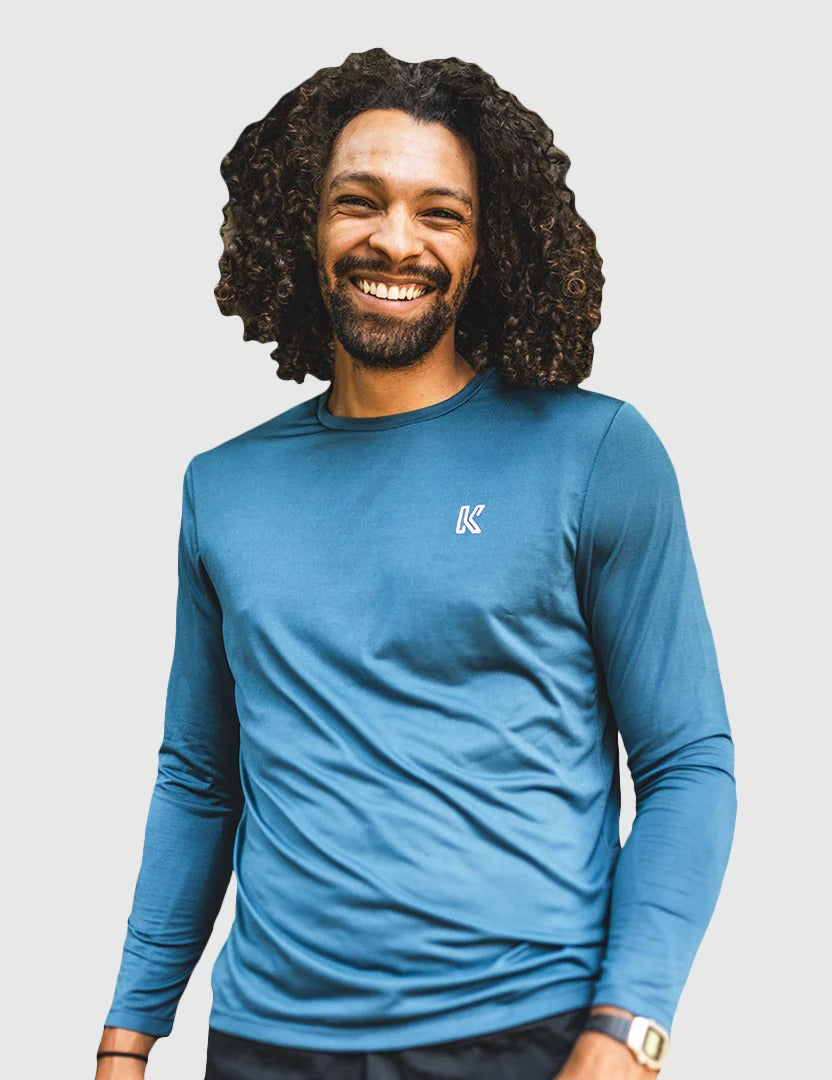 Brand Partner,Koup, Koup Teal Performance Anti-Odor Tech Long Sleeve Tee, Blue, Extra Extra Large-50-TagXXL