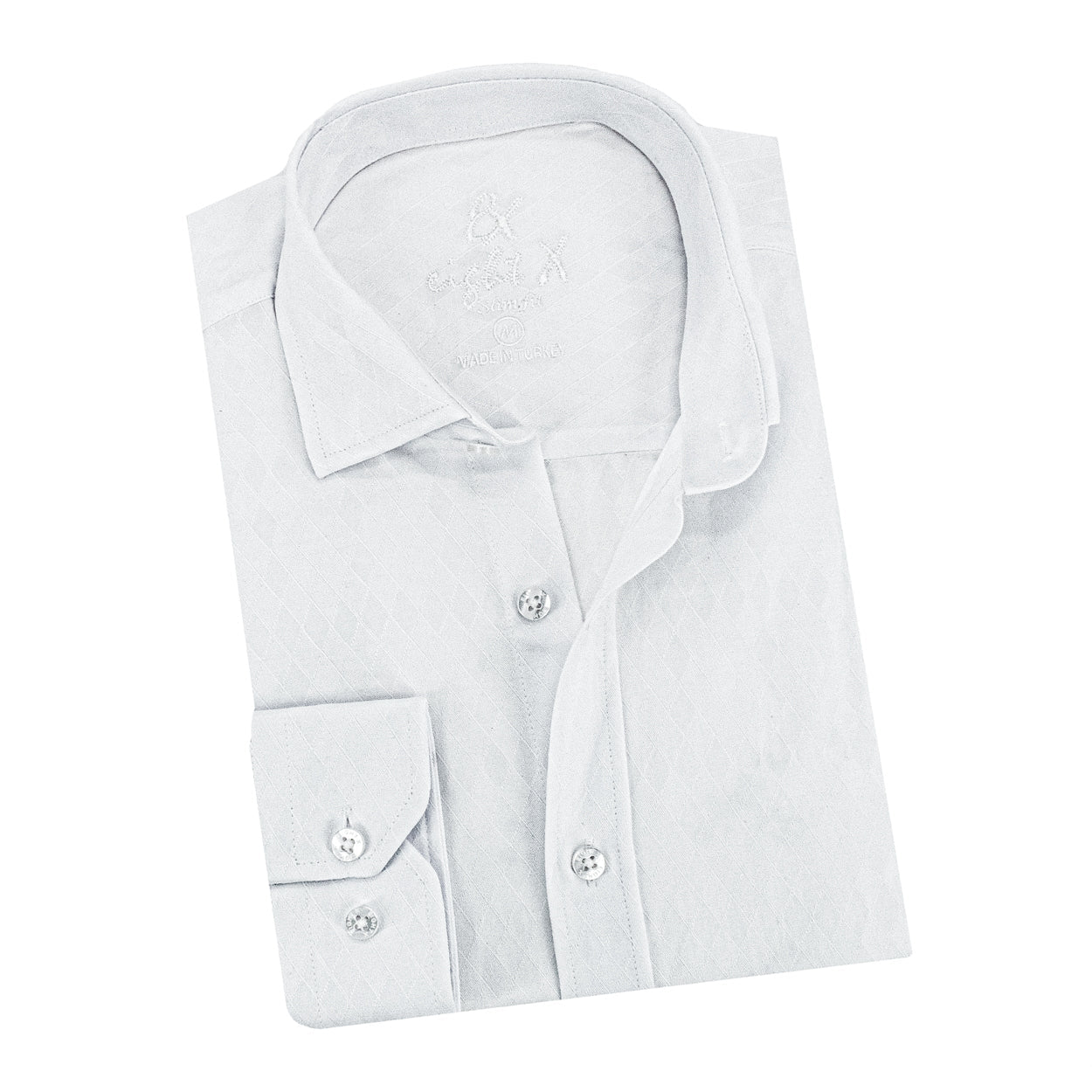 Faire,Eight X, Eight X White Argyle Jacquard Button Up, White, Medium-44-TagM