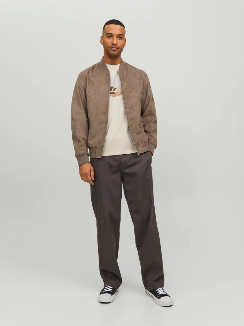 Jack & Jones Light Brown Faux Suede Bomber Jacket