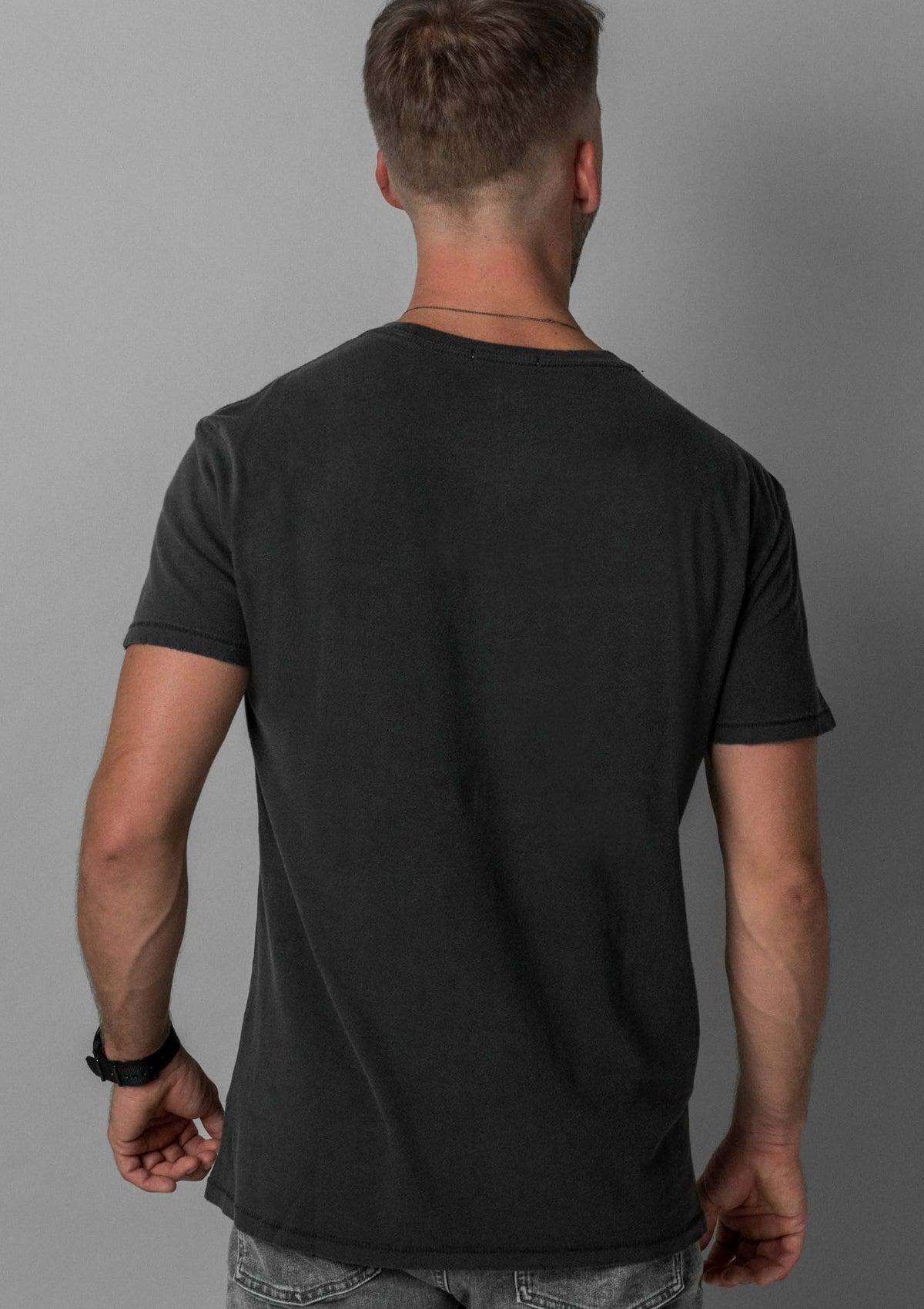 Brand Partner,Acapella, Acapella Washed Black Smiley Distressed Tee, Black, Medium-40-TagMLarge-43-TagLExtra Large-45-TagXLSmall-38-TagS