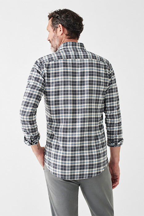 Faherty Grey/White Flannel Long Sleeve Button Up Shirt