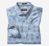 Johnston & Murphy Blue Kaleidoscope Printed Cotton Shirt