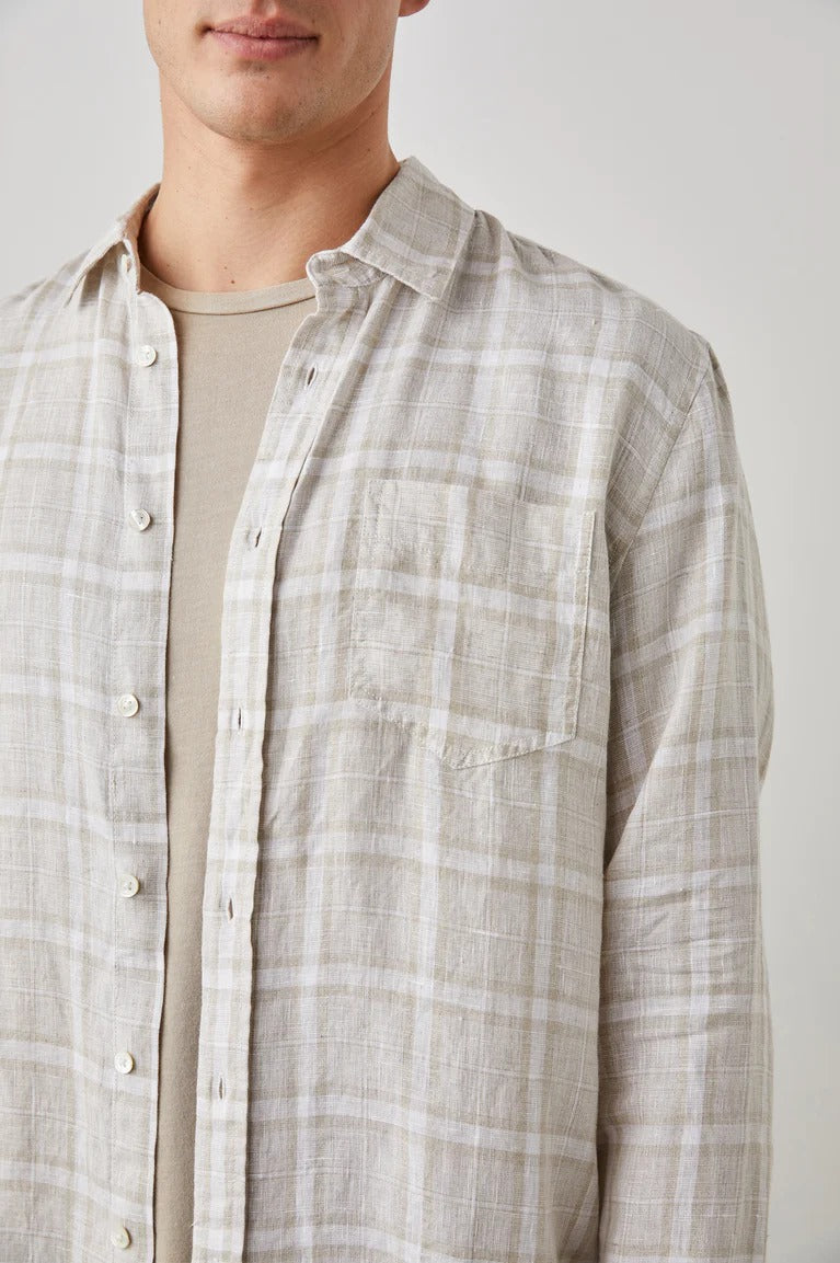 Wholesale,Rails, Rails Sand Plaid Long Sleeve Button Up Shirt, Tan, Medium-44-TagM