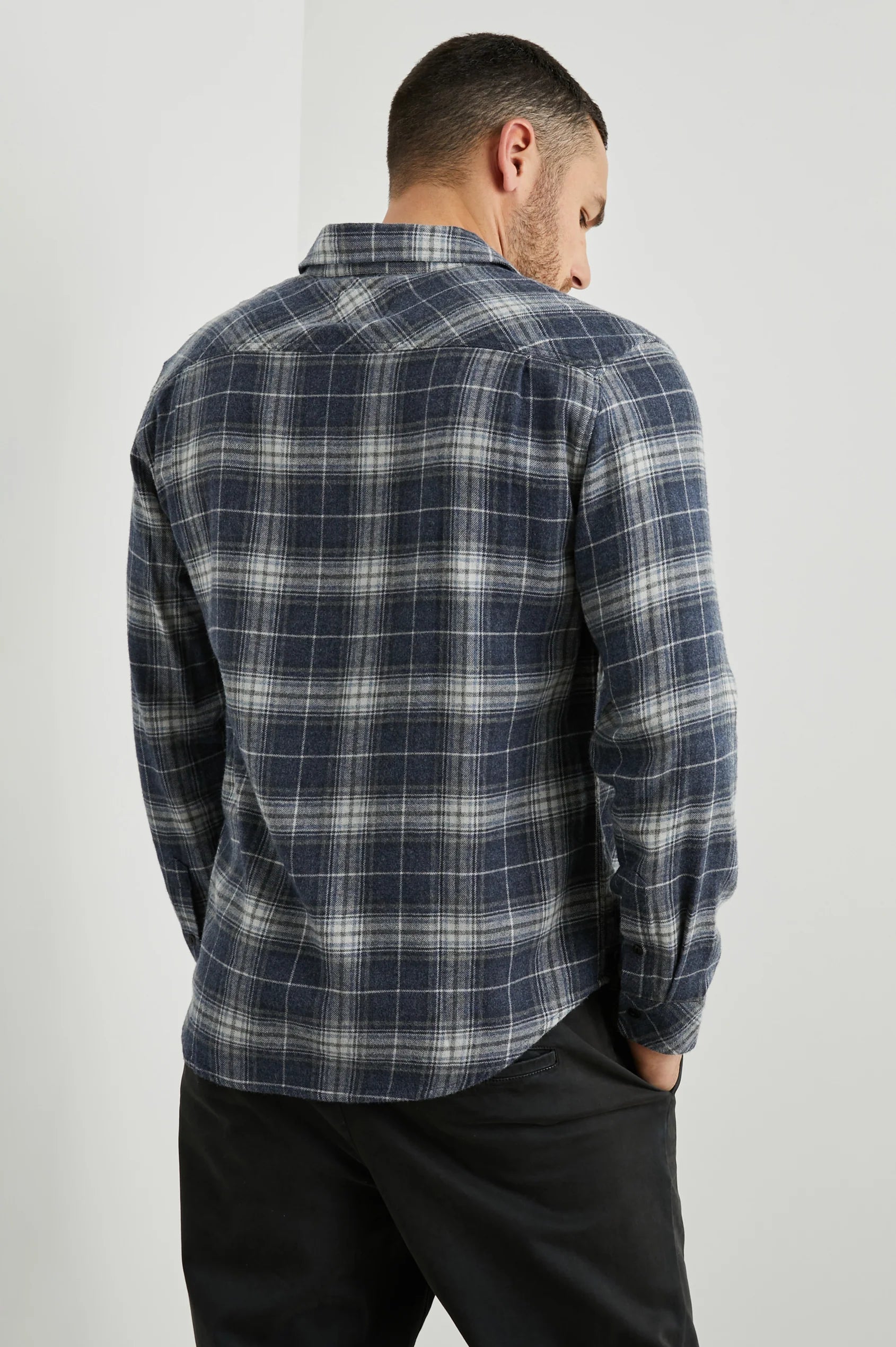 Wholesale,Rails, Rails Navy Plaid Flannel Shirt, Blue, Medium-44-TagM