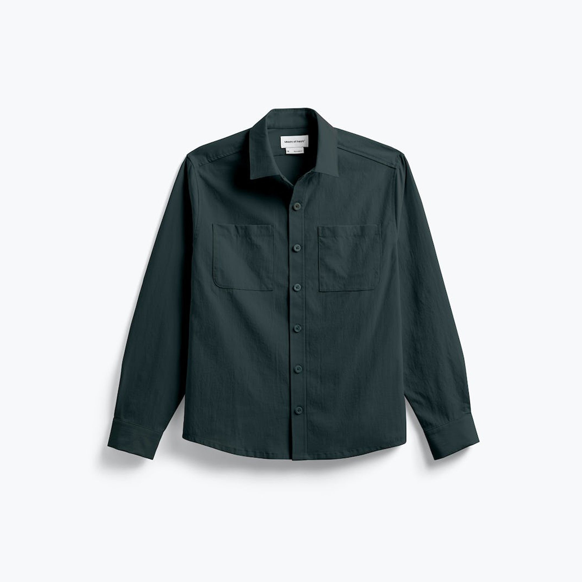 Wholesale,Ministry of Supply, Ministry of Supply Navy Poplin 2-Way Stretch Double Chest Pocket Long Sleeve Overshirt, Blue, Medium-43-TagM