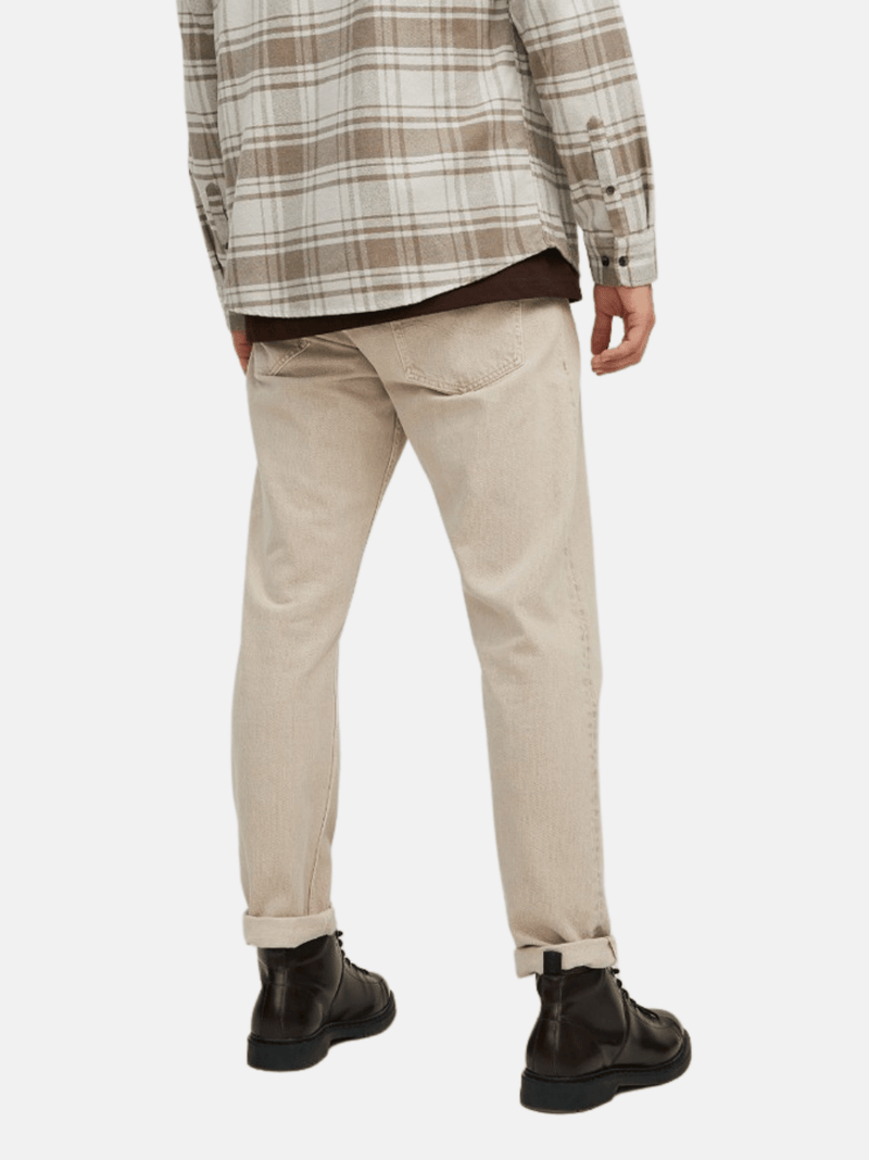 Jack & Jones Tan/Cream Plaid Flannel