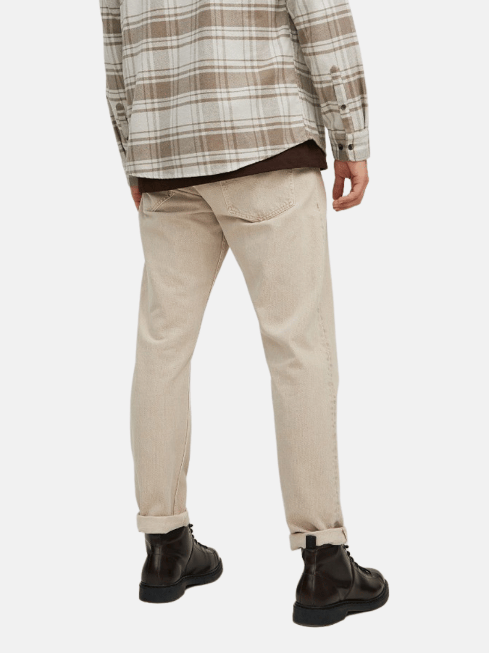 Wholesale,Jack & Jones, Jack & Jones Tan/Cream Plaid Flannel, Tan, Small-42-TagM