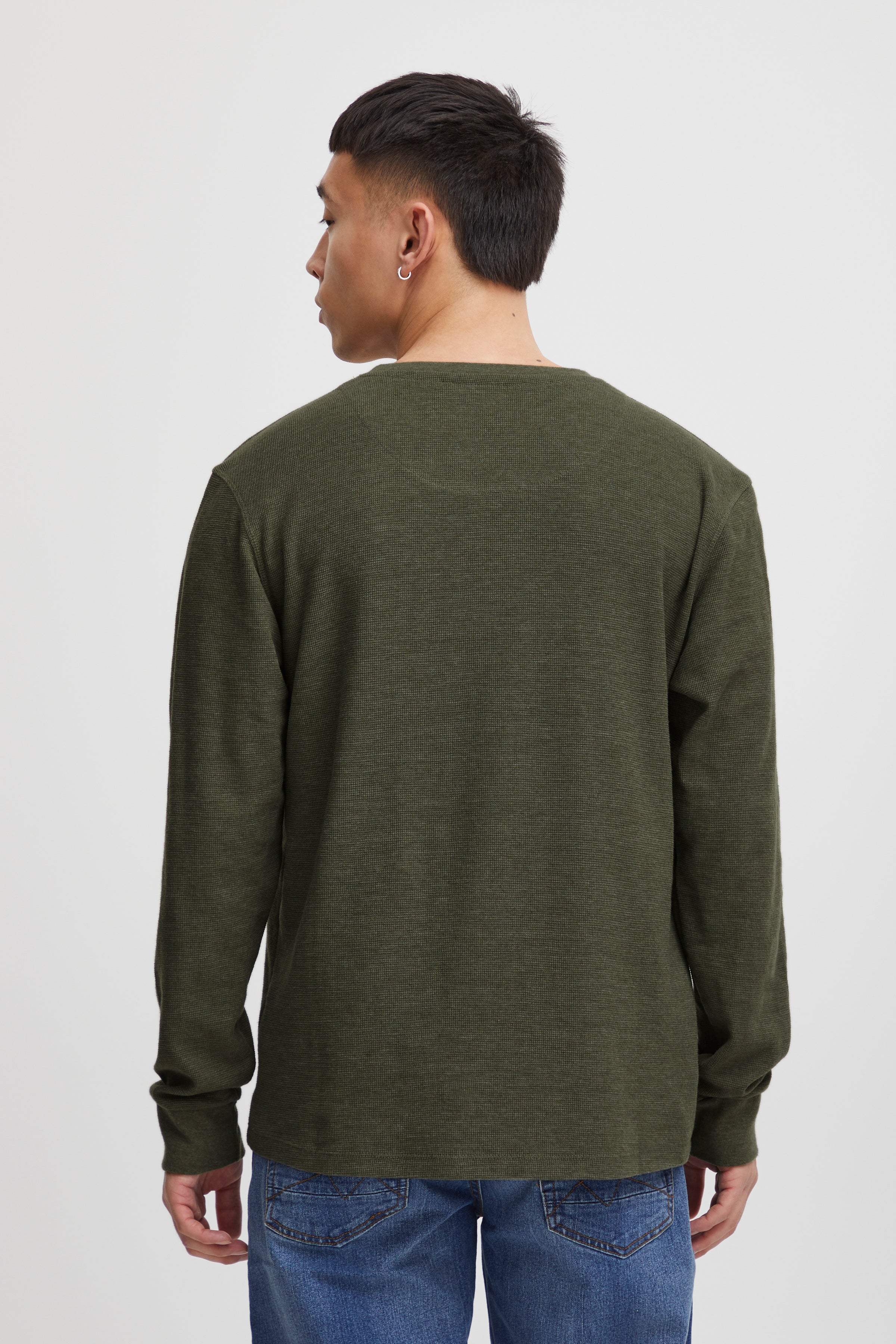 Other,Blend, Blend Dusty Olive Long Sleeve Henley, Green, Medium-42-TagM