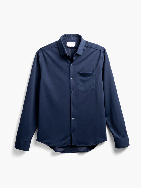 Ministry of Supply Navy 4 Way Stretch Long Sleeve Sport Button Up Shirt