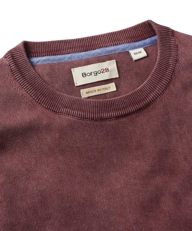 Borgo28 Burgundy Cotton Crewneck Sweatshirt