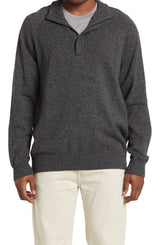 WEATHERPROOF Charcoal Grey Half Zip Pullover Sweater