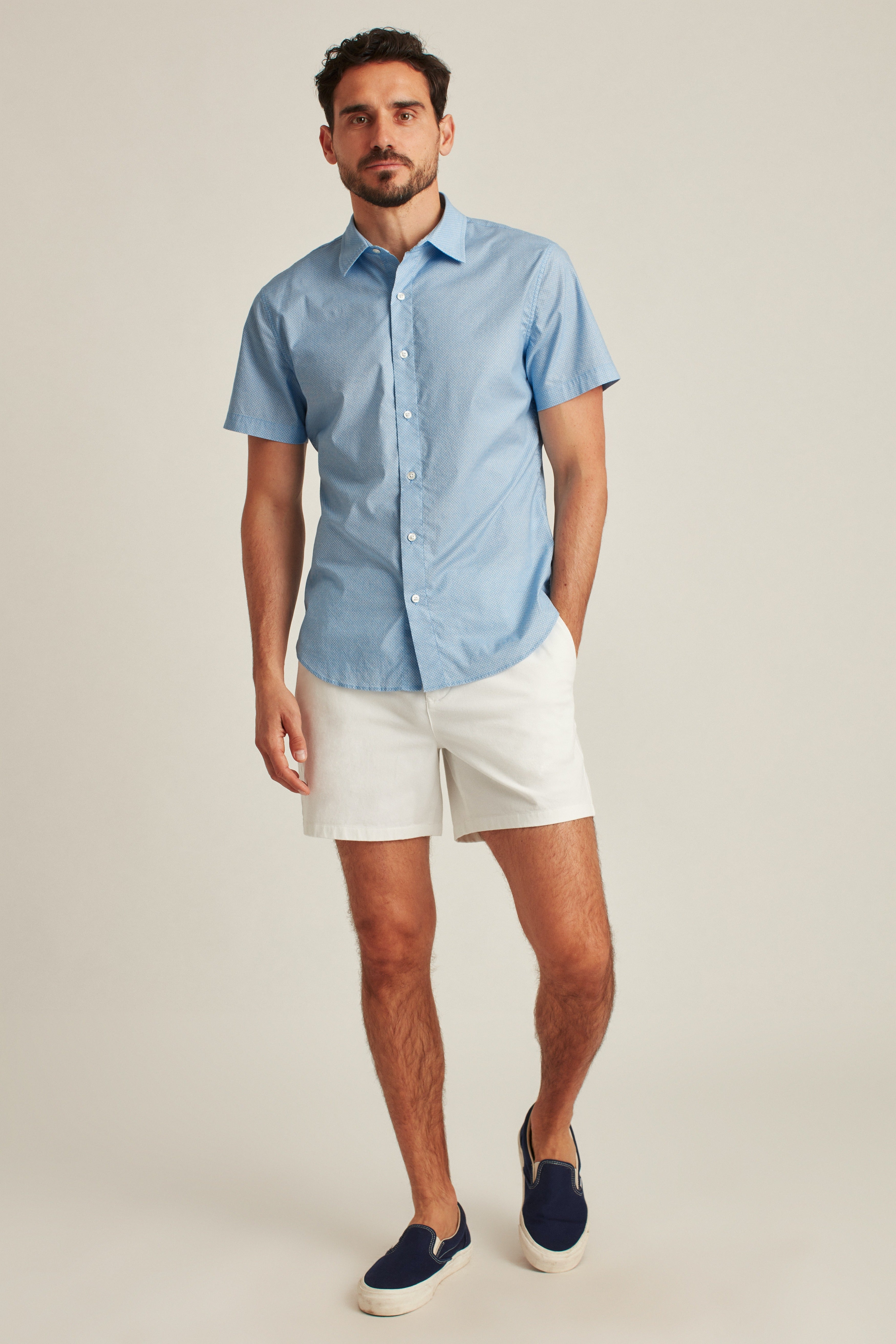 Wholesale,Bonobos, Bonobos Blue Geo Print Stretch Short Sleeve Shirt, Blue, Extra Large-48-TagXLLarge-45-TagLMedium-42-TagMSmall-40-TagS