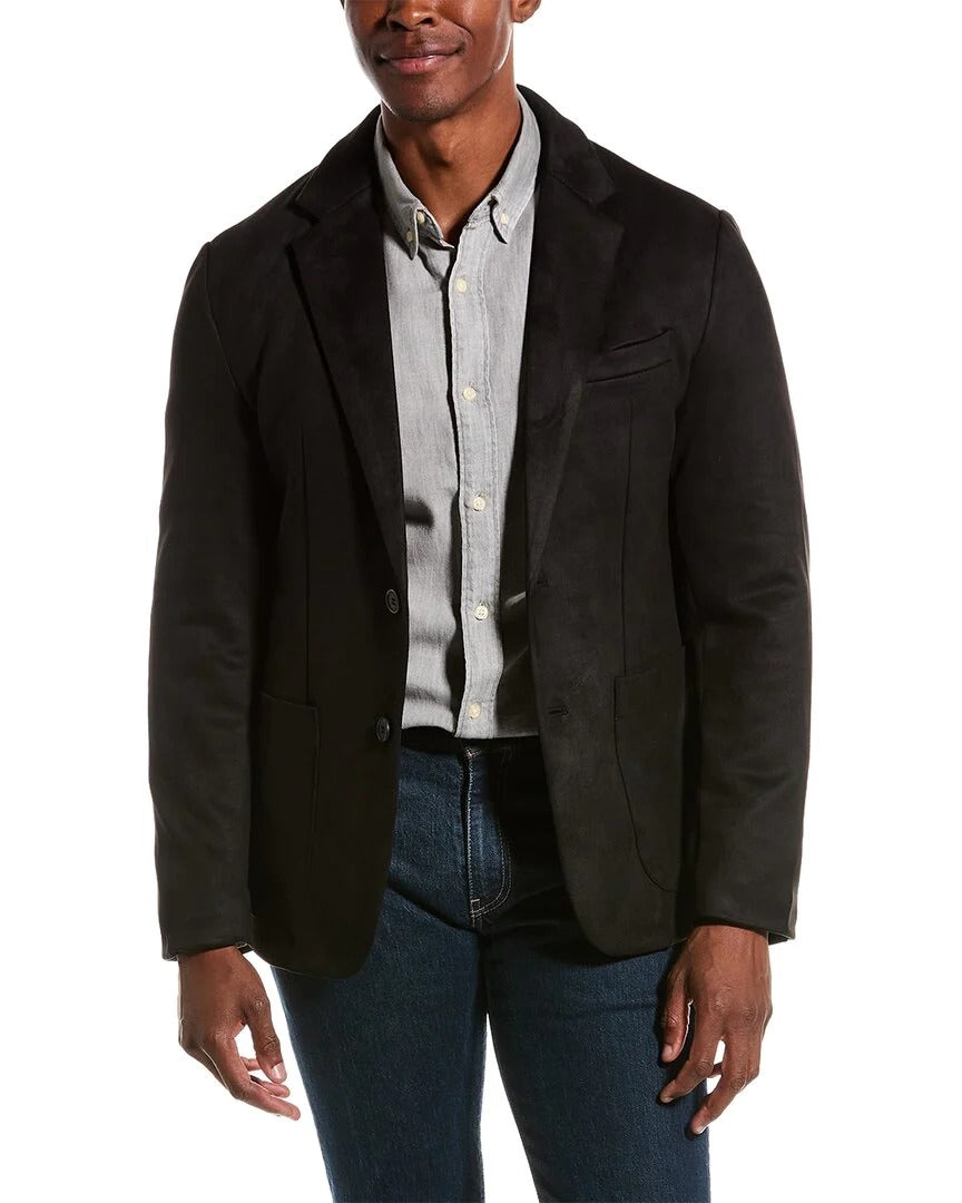 Other,Robert Graham, Robert Graham Black Quilted Lined Vegan Suede Blazer, Black, Medium-41-TagM
