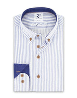 R2 Amsterdam Blue Striped Linen Shirt