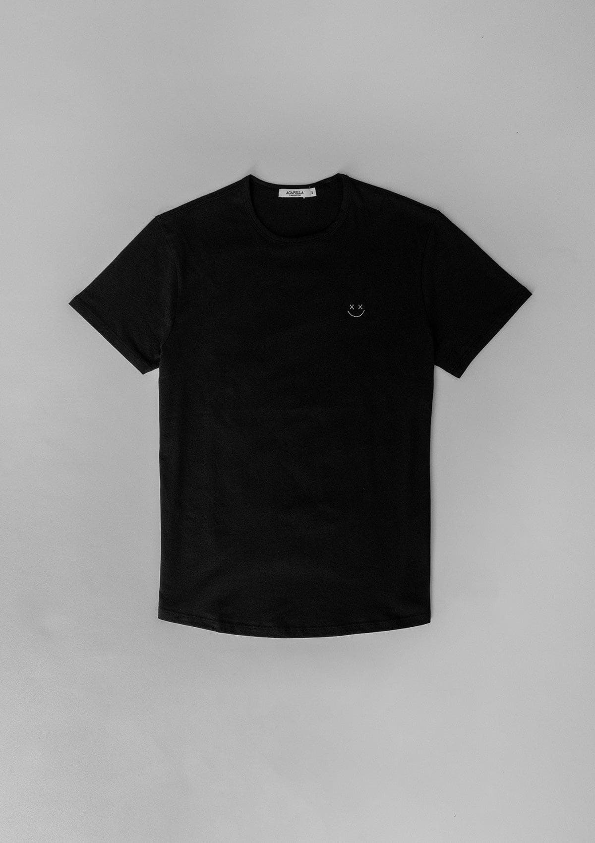 Brand Partner,Acapella, Acapella Black Pima Smiley Tee, Black, Large-43-TagL