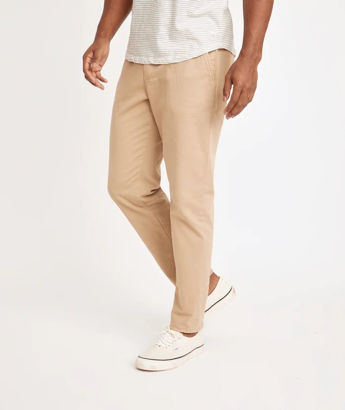 Wholesale,Marine Layer, Marine Layer Faded Khaki Athletic Fit Drawstring Pull On Pant, Tan, 40W-34L-TagXXL