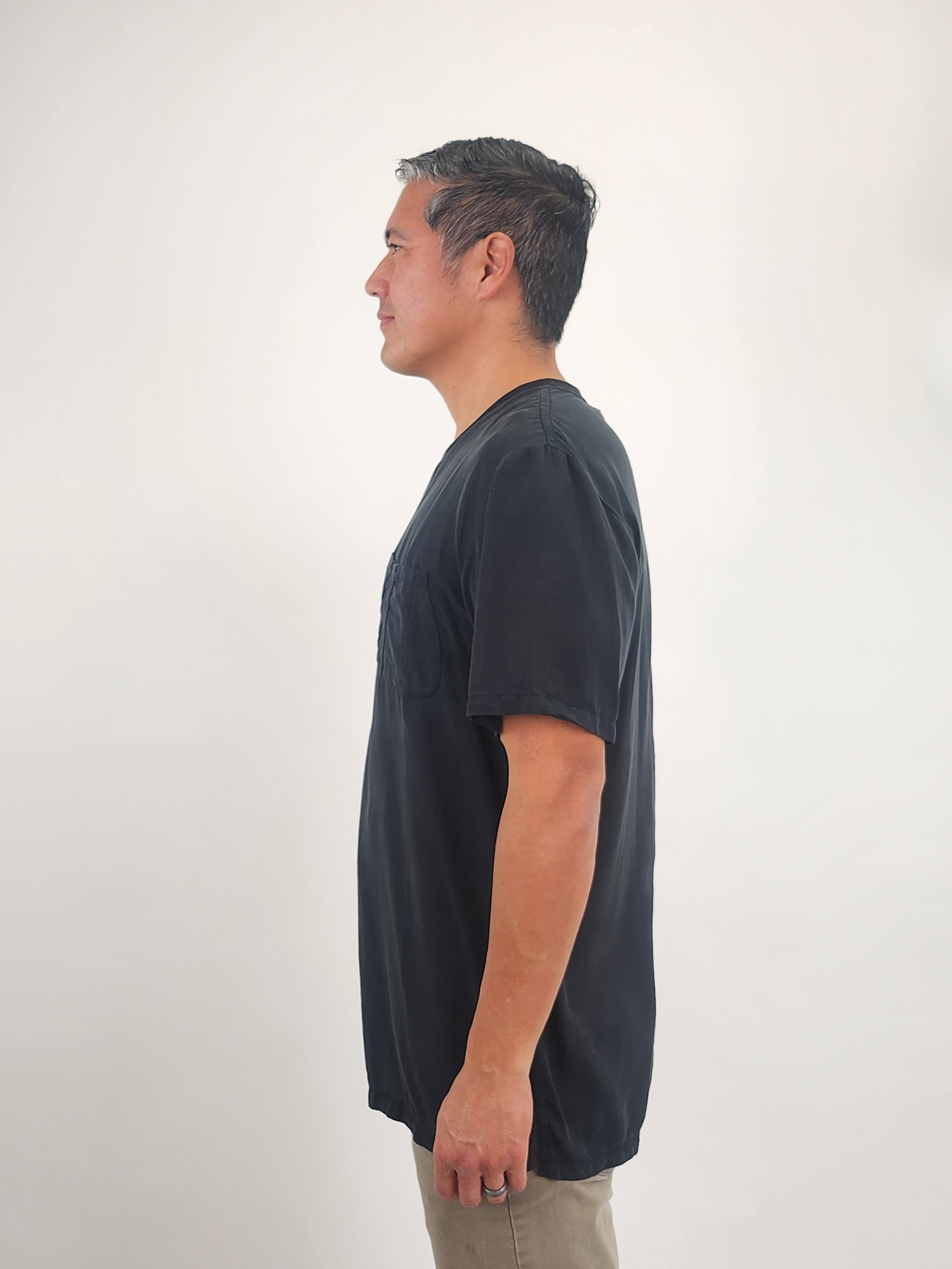 Wholesale,Reesedeluca, Reese De Luca Black T-Shirt with Chest Pocket, Black, Medium-44-TagM