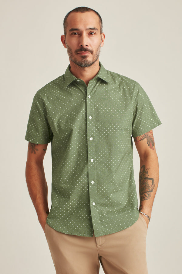 Bonobos Olive Dot Stretch Short Sleeve Shirt