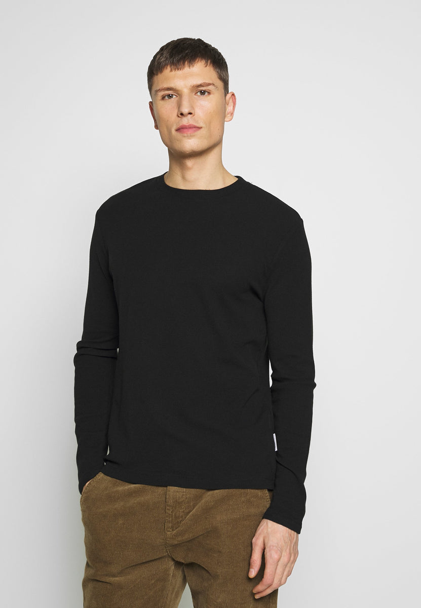 Bobbi + Bricka,NN07, NN07 Black Crewneck Long Sleeve Tee, Black, Extra Large-46-TagL