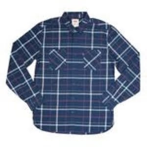 Bobbi + Bricka, Levi's Blue Plaid Button Up Shirt, Blue, Medium-42-TagM