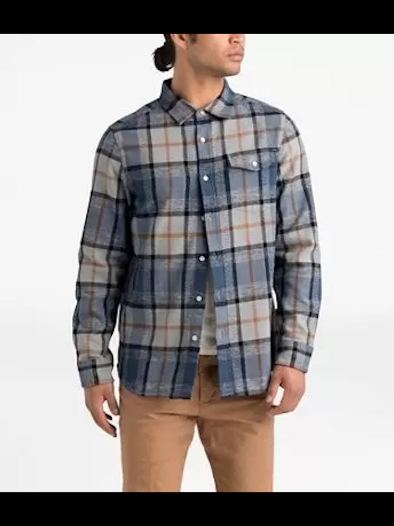 Bobbi + Bricka, NORTH FACE Grey Plaid Shacket, Grey, Medium-44-TagM