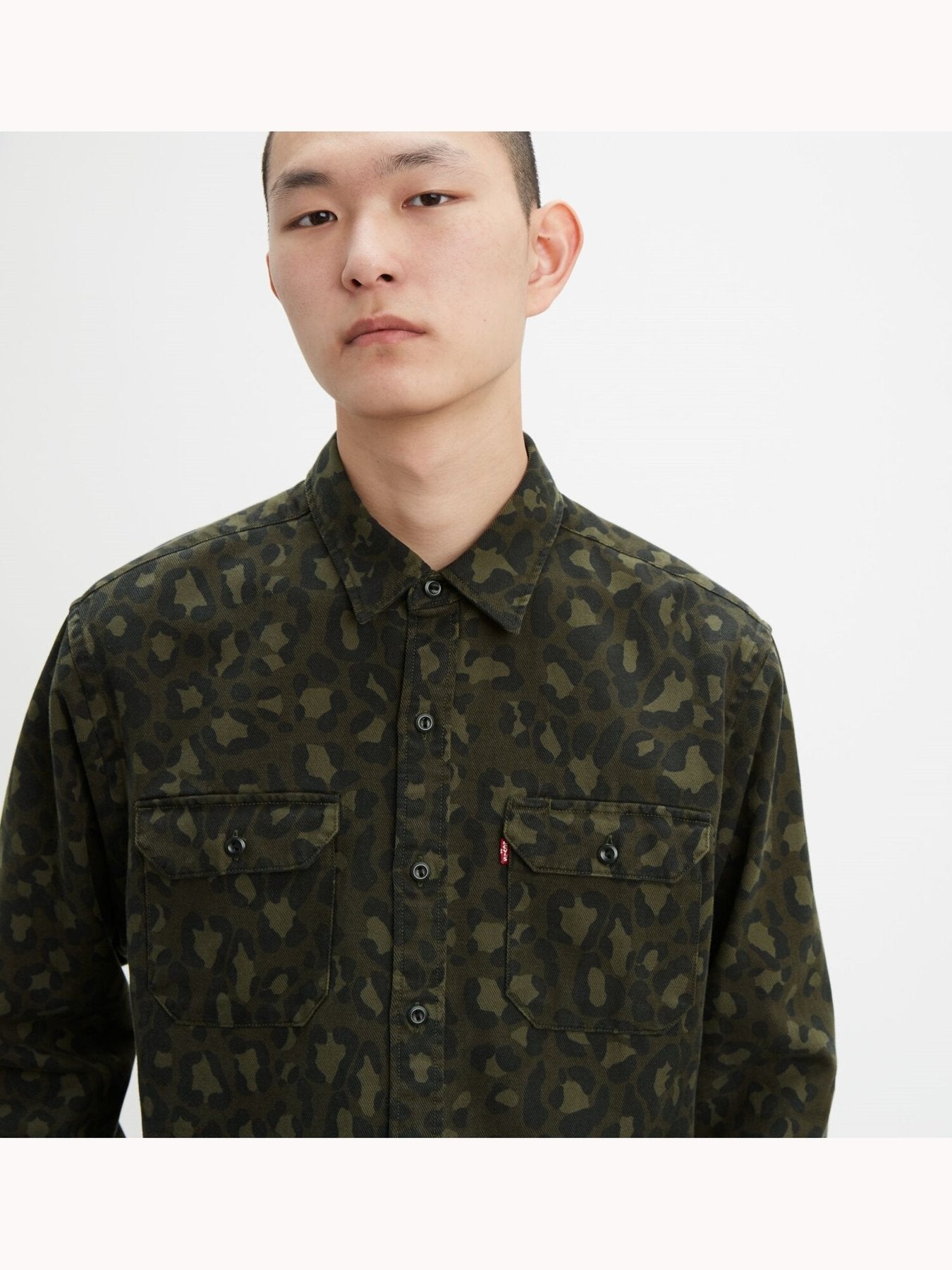 Bobbi + Bricka, Levi's Green Camo Button Up Shirt, Green, Medium-42-TagM