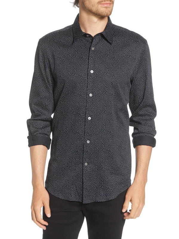 John Varvatos Navy Speckle Button-Up Shirt