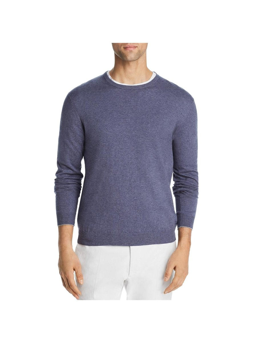 Bobbi + Bricka,Dylan Gray, Dylan Gray Blue Heather Lightweight Crewneck Sweater, Blue, Small-39-TagS