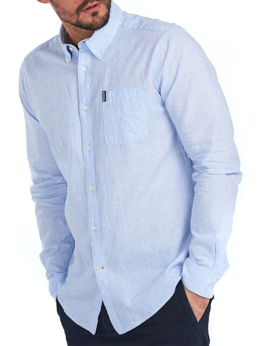 Bobbi + Bricka,Barbour, Barbour Light Blue Button Up Shirt w/front pocket, Blue, Extra Large-49-TagXL