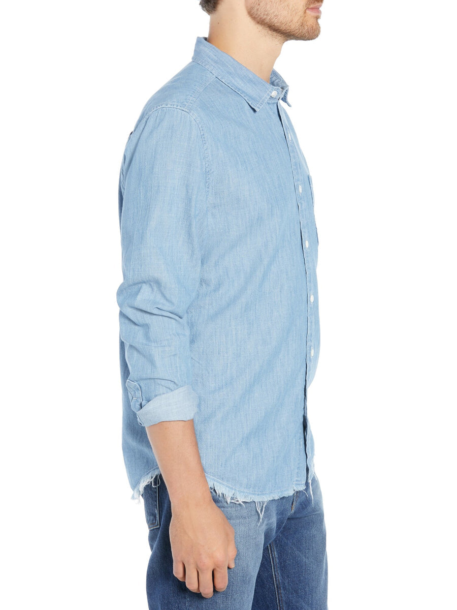 Bobbi + Bricka,Frame, Frame Blue Button Up Shirt, Blue, Extra Large-48-TagXL