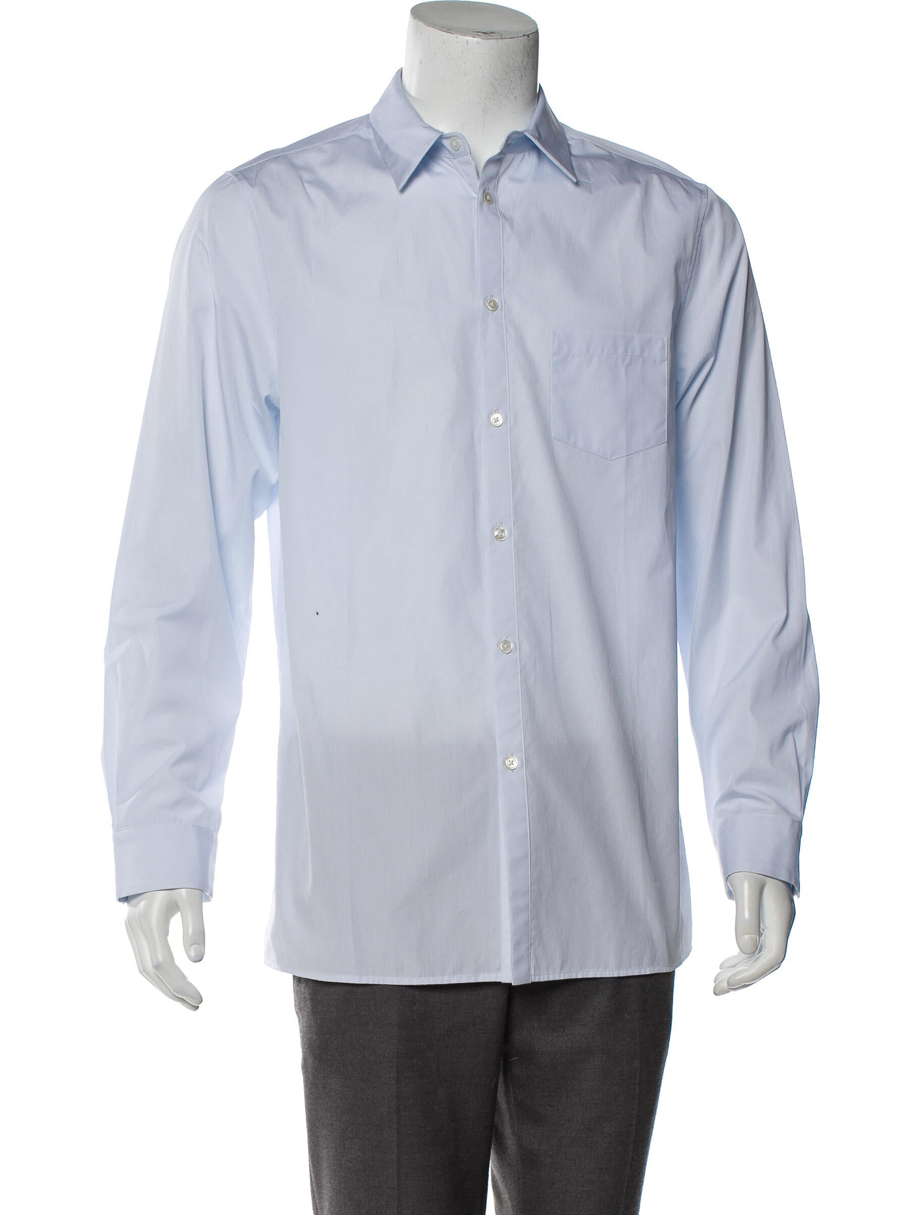 The RealReal,Adam Lippes, Adam Lippes Light Blue Button Up Shirt With Front Chest Pocket, Blue, Medium-42-TagL