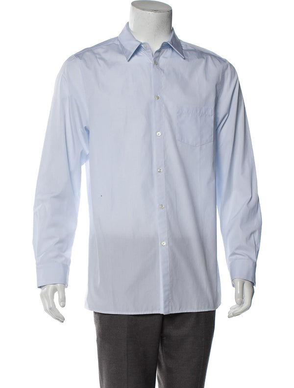 Adam Lippes Light Blue Button Up Shirt With Front Chest Pocket