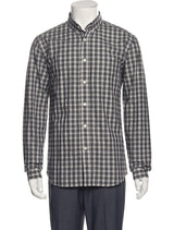 AMI Alexandre Mattiussi Black Plaid Long Sleeve Button Up Shirt With Front Pocket