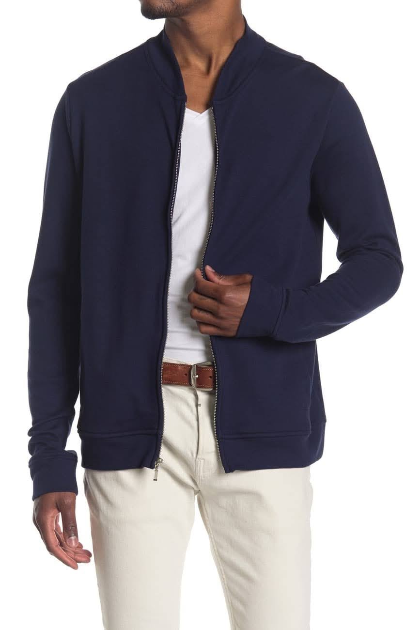 Nordstrom Rack,Wallin & Bros, Wallin & Bros Navy Knit Bomber Jacket, Blue, Medium-42-TagM