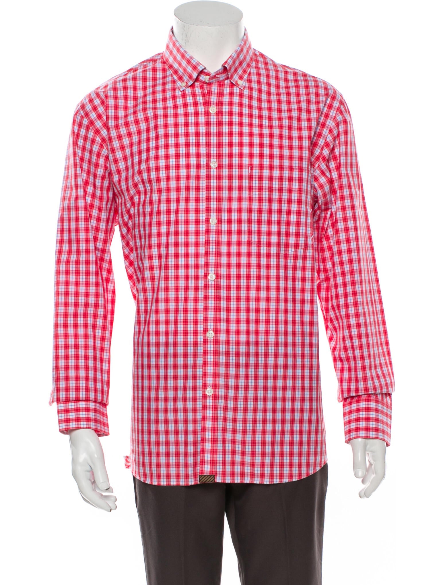 The RealReal,Billy Reid, Billy Reid Red Plaid Button Down Shirt, Red, Large-45-TagL