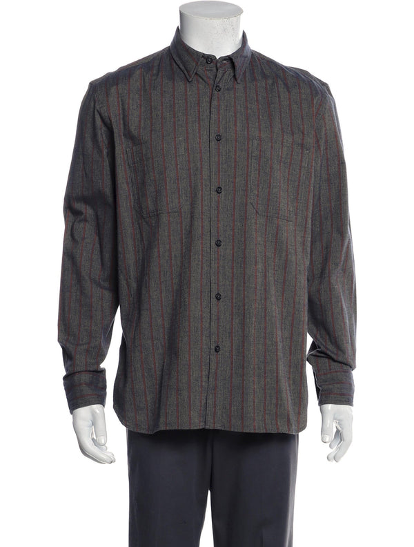 Billy Reid Grey Striped Button Up Shirt