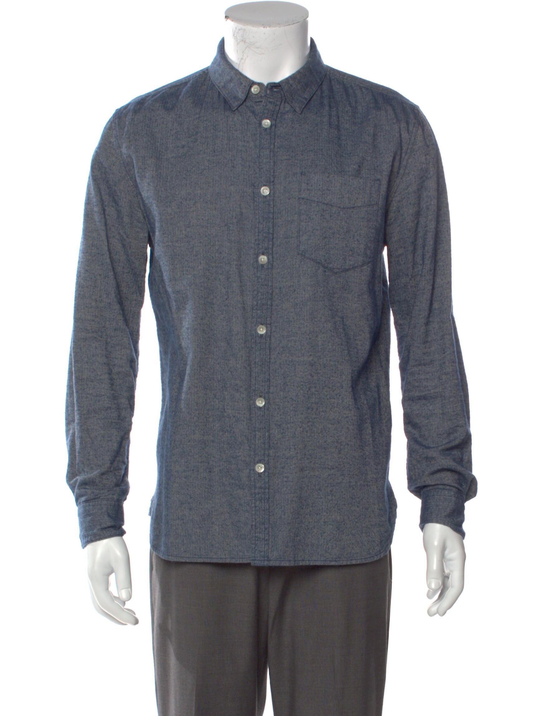 The RealReal,BLDWN, BLDWN Blue Brushed Button Up Shirt, Blue, Small-42-TagS