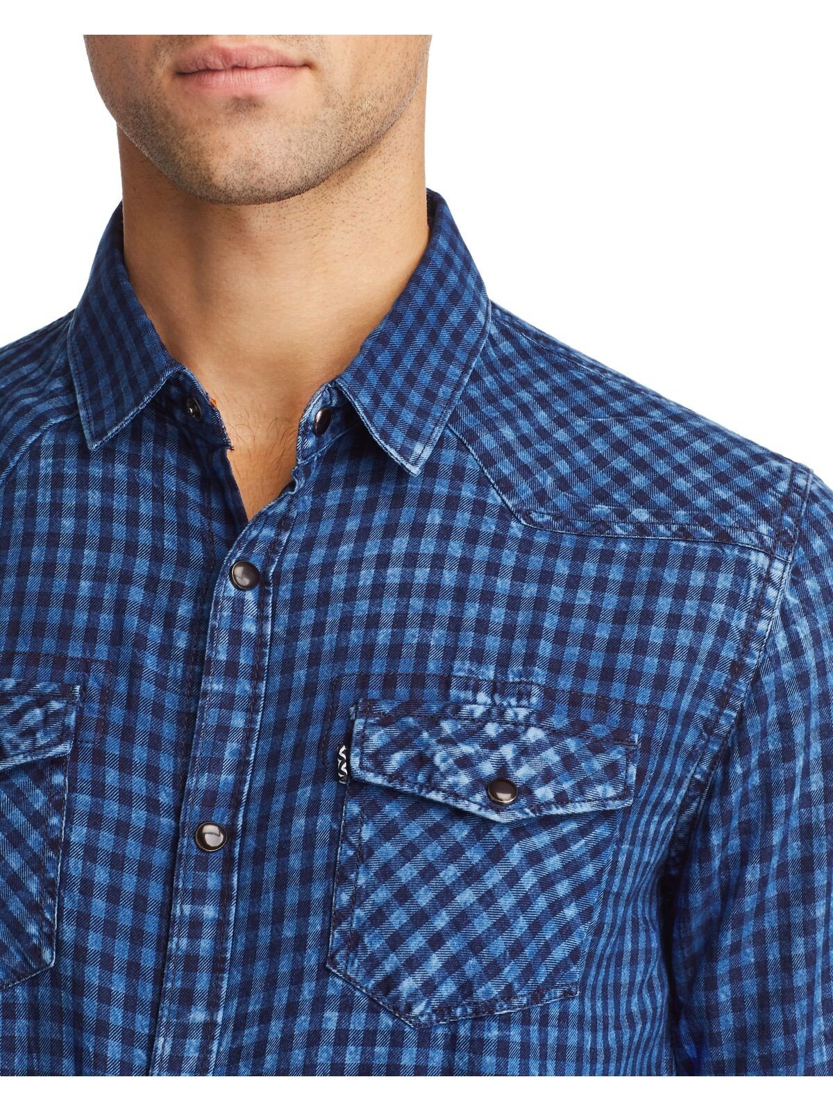 Bobbi+Bricka, Noize Blue Gingham Button-up Shirt, Blue, Medium-42-TagM