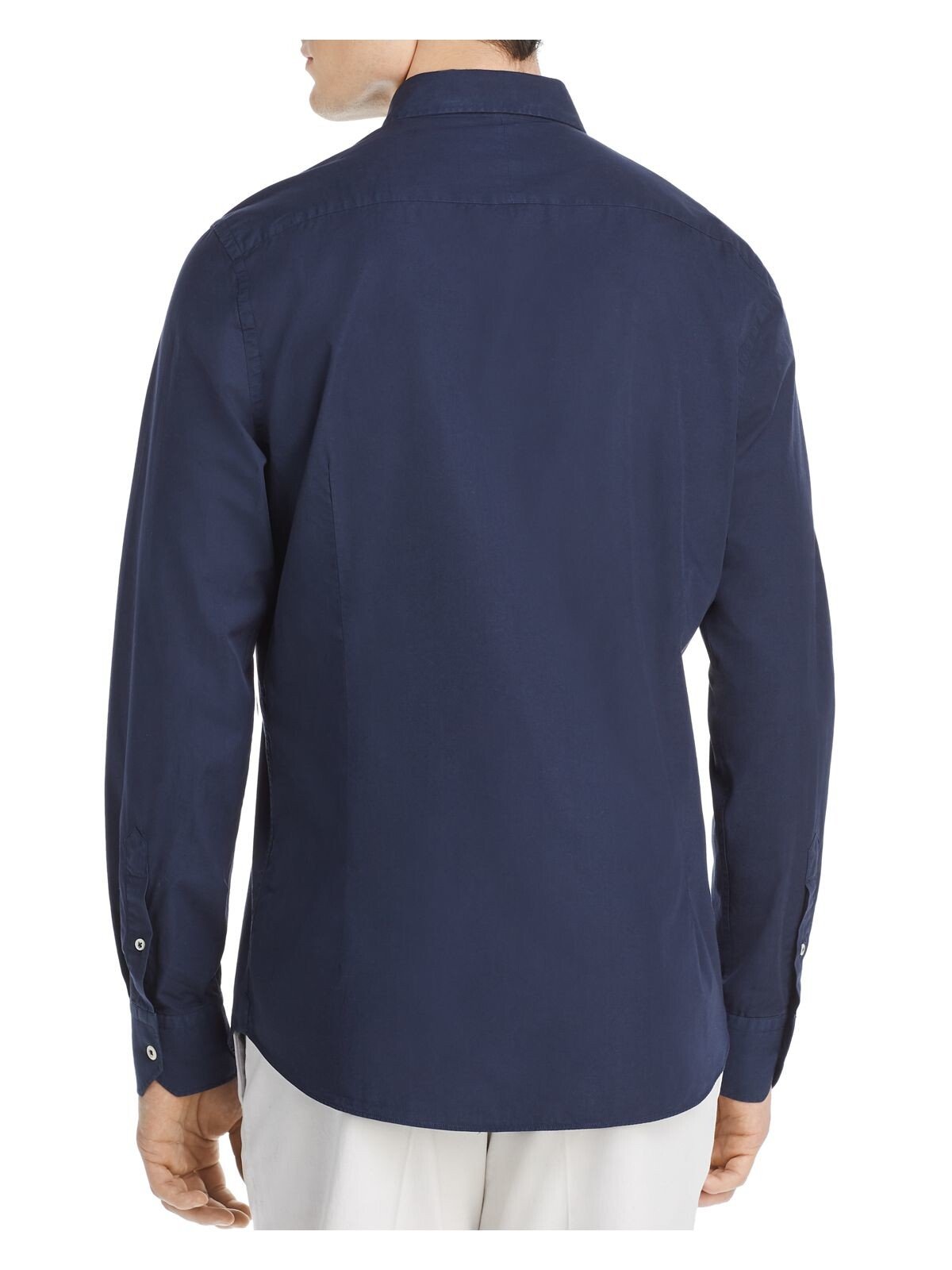 Bobbi + Bricka,Dylan Gray, Dylan Gray Navy Solid Button-up Shirt, Blue, Small-41-TagS