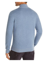 The Mens Store Light Blue Quarter Zip Wool Pullover Sweater