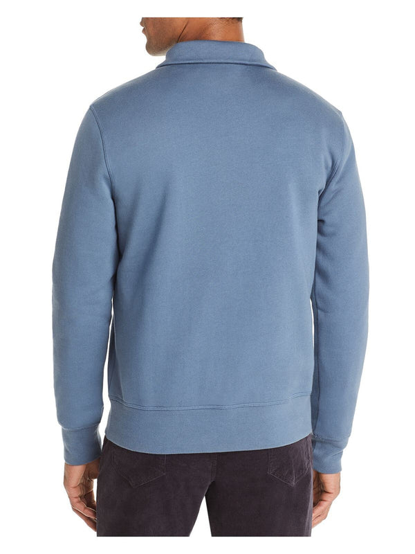 The Mens Store Blue Long Sleeve Quarter-Zip Fleece Sweater